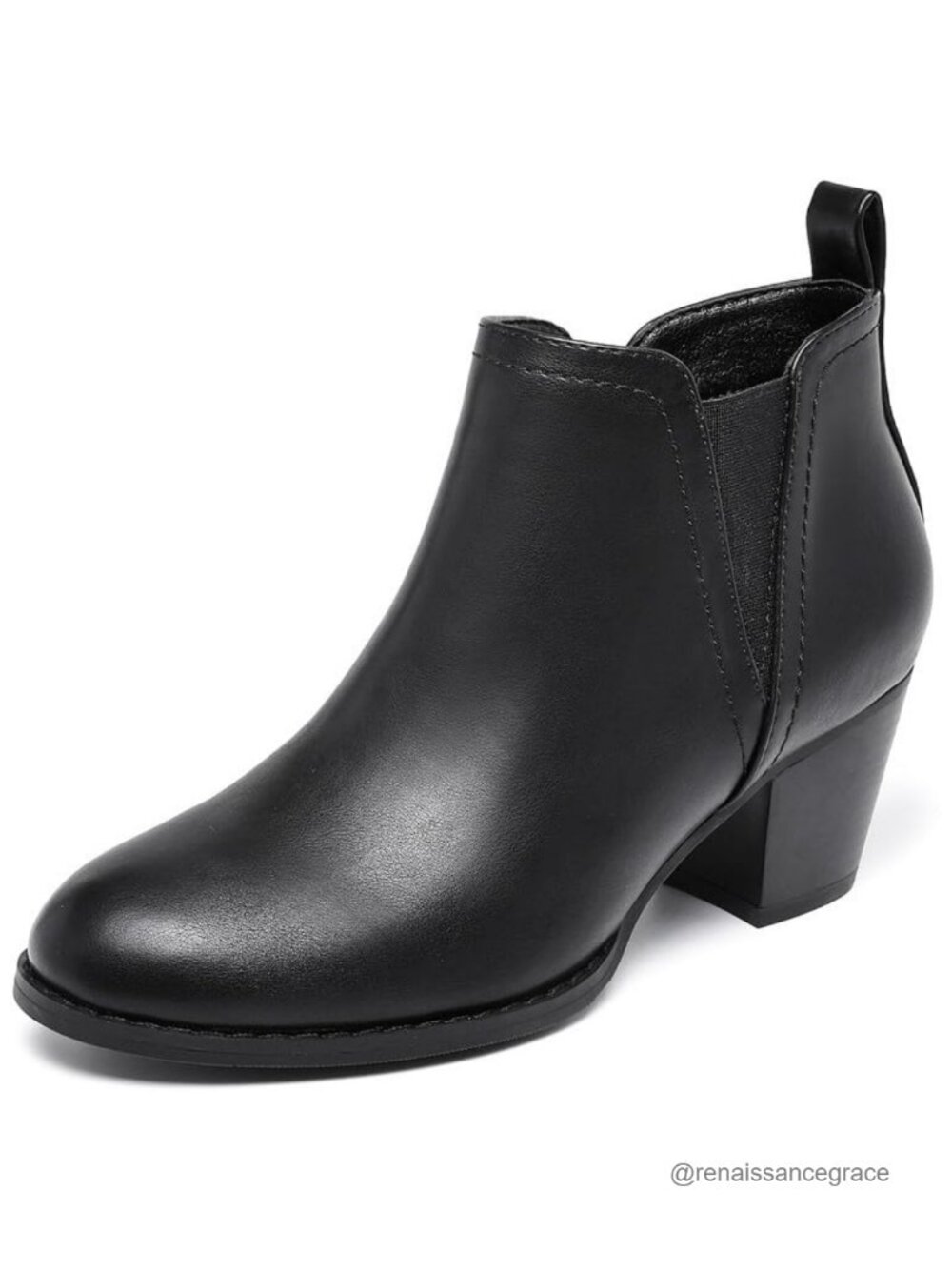 Women's Chunky Low Heel Ankle Boots Side Zip Chelsea Fall Winter Booties